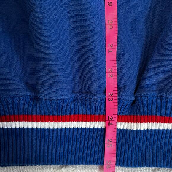 Vintage 90’s NFL Giants Turtleneck Pullover Sweatshirt Blue Men’s L Made In USA - Picture 9 of 11